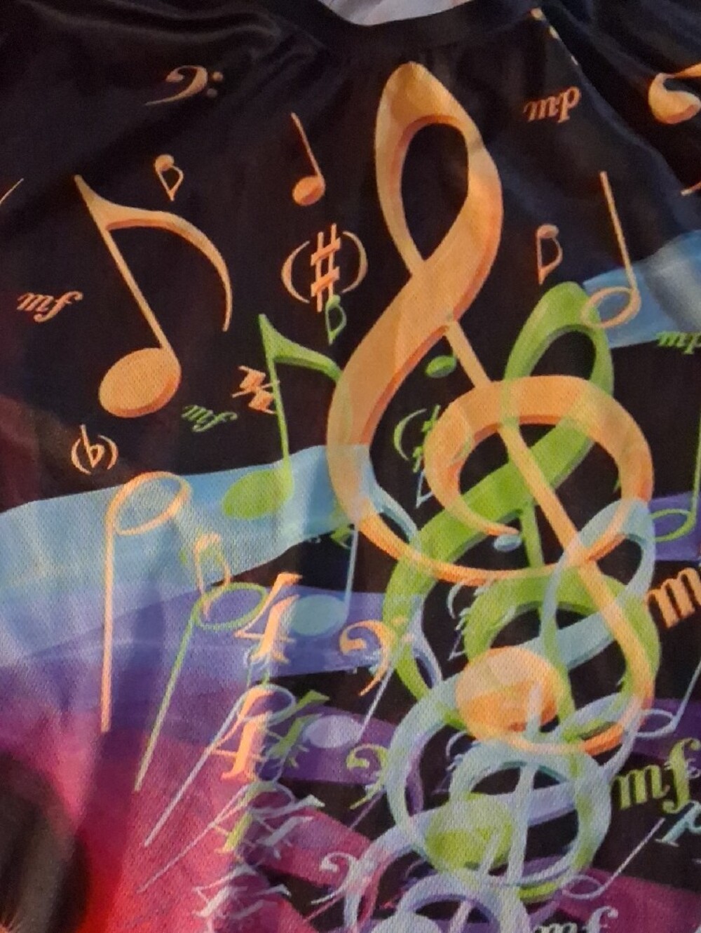 Mens Black Music Notes Graphic Tee - Picture 2 of 5